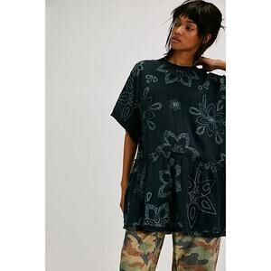 NWT Free People Picking Petals Mini Dress SZ Medium Floral Dark Combo MSRP $198